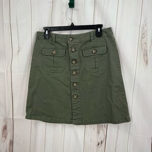 Democracy Women’s 6 Olive Green Military Button Down Skirt